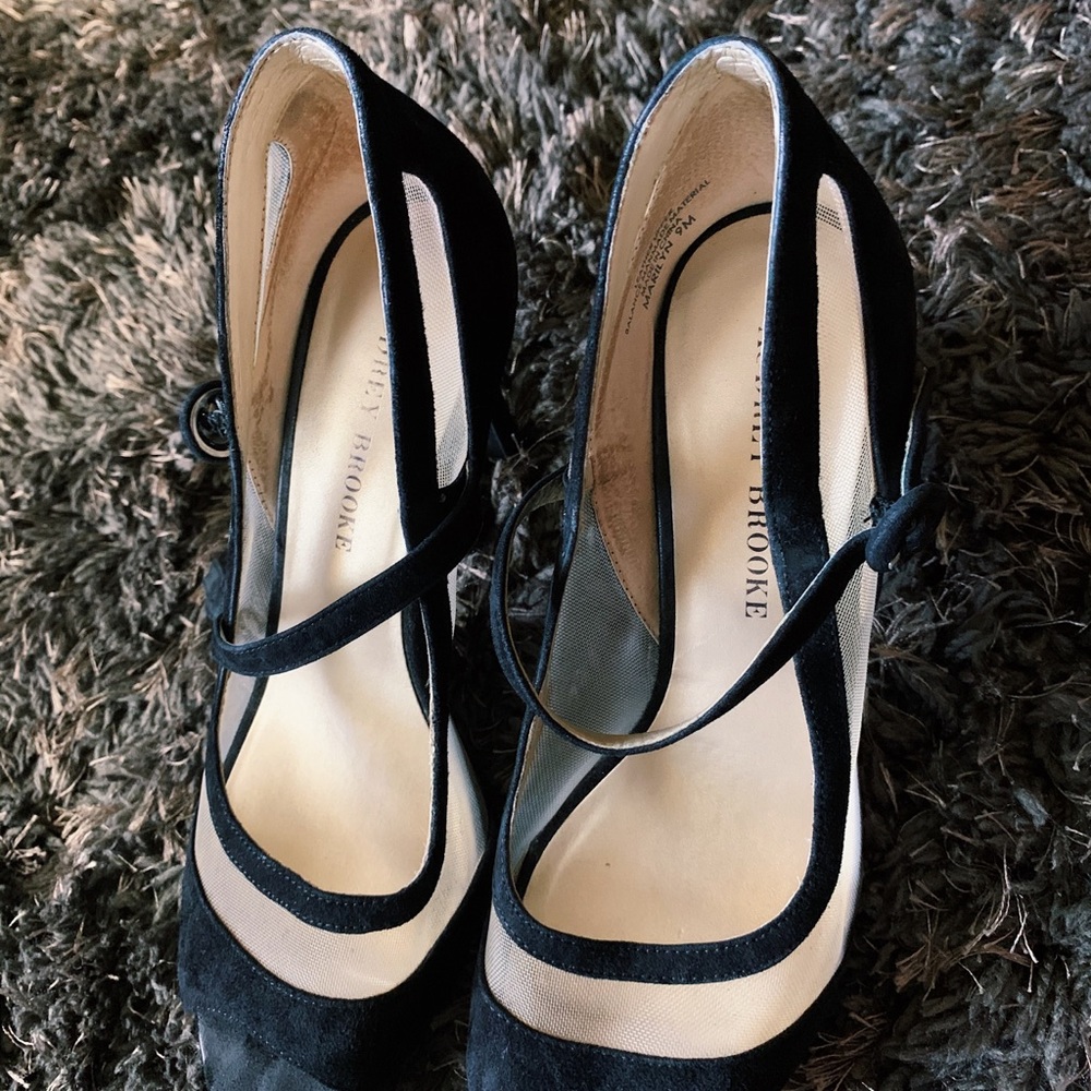Audrey Brooke Black Heel with Strap